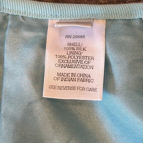 Pendleton Women's Vintage Silk Pleated Midi Skirt Light Blue Green Size 10 - Picture 7 of 10